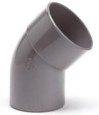Nicoll | PVC | Bocht 45° | Spie-Mof | 125 mm | Lijm | Grijs