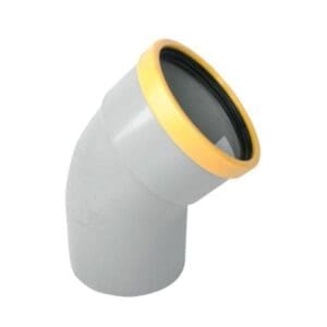 Wavin | PVC | Bocht 45° | Spie-Mof | 200 mm | Manchet | SN8