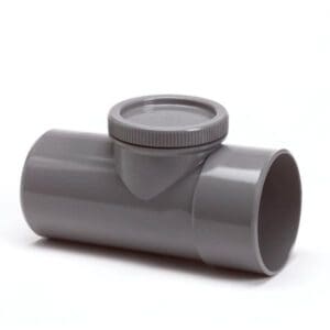 Nicoll | PVC | Ontstoppingsstuk met schroefdeksel | Spie-Mof | 125 mm | Lijm | Grijs